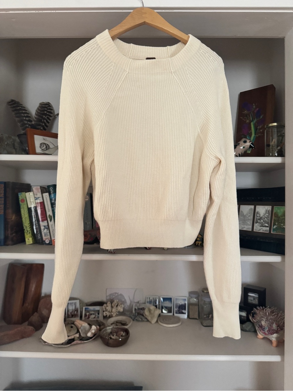 Free People // Cream Ribbed Knit Pullover - Size Small - Picture 3 of 6